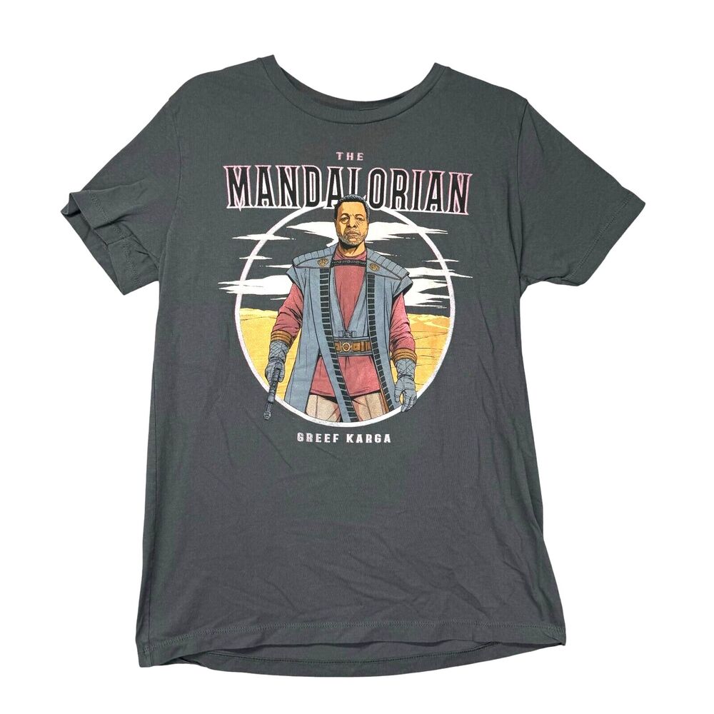 The Mandalorian Shirt Men's Medium Gray Greef Karga Star Wars Top Short Sleeve